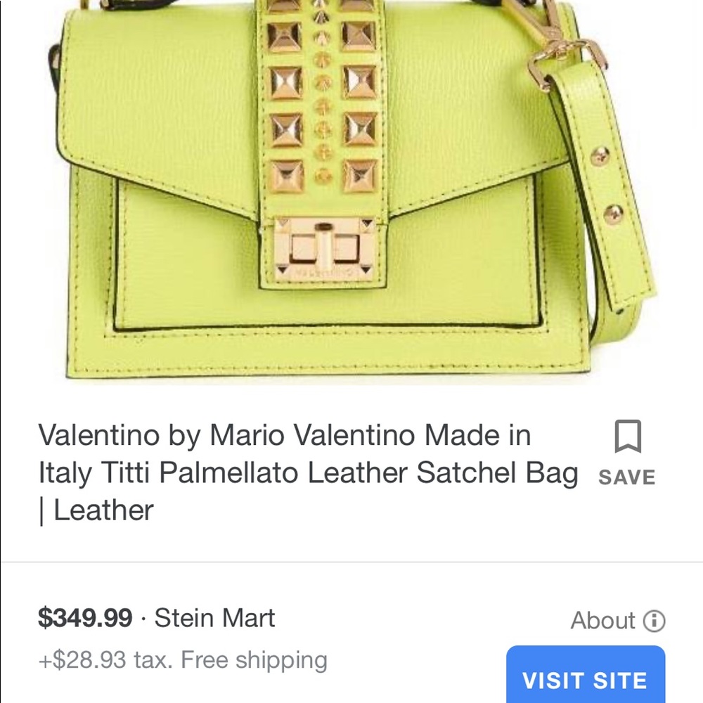 Valentino purse lime green studded